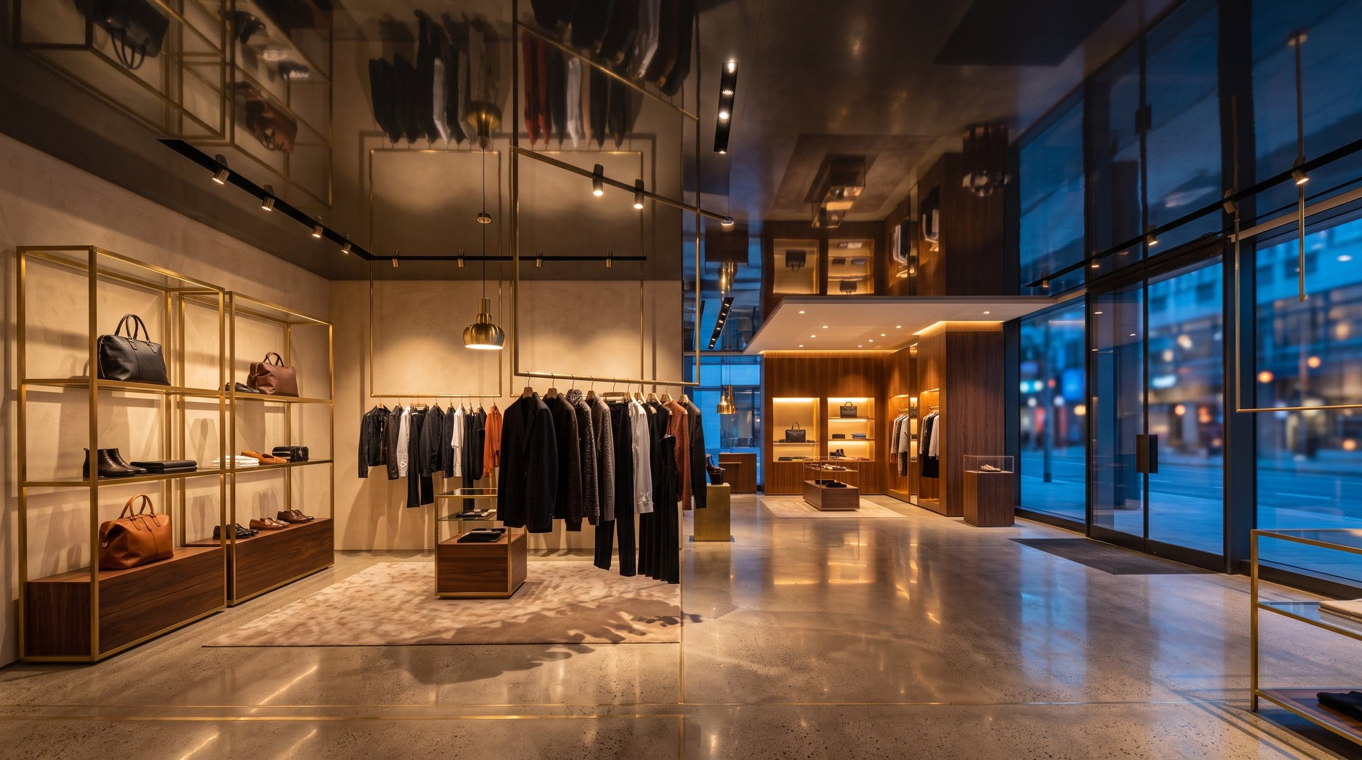 Boutique de luxe avec plafond tendu laqué à Liège